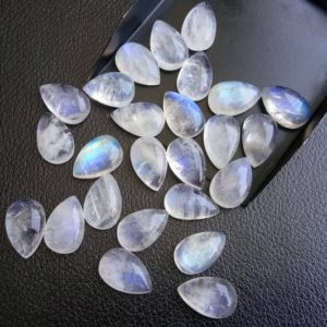 Shop Rainbow Moonstone Cabochons! 11x17mm Rainbow Moonstone Plain Pear Flat Back Cabochons, Huge Natural Rainbow Moonstone Gemstone, 5 Pcs Pear Cabochon For Jewelry- PUSDG11 | Natural genuine stones & crystals in various shapes & sizes. Buy raw cut, tumbled, or polished gemstones for making jewelry or crystal healing energy vibration raising reiki stones. #crystals #gemstones #crystalhealing #crystalsandgemstones #energyhealing #affiliate #ad