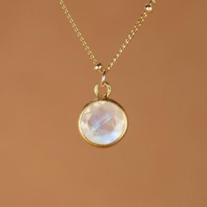 Shop Rainbow Moonstone Necklaces! Moonstone necklace – gold moonstone – june birthstone – a gold bezel set rainbow moonstone on a 14k gold filled satellite chain | Natural genuine Rainbow Moonstone necklaces. Buy crystal jewelry, handmade handcrafted artisan jewelry for women.  Unique handmade gift ideas. #jewelry #beadednecklaces #beadedjewelry #gift #shopping #handmadejewelry #fashion #style #product #necklaces #affiliate #ad