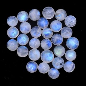 Shop Rainbow Moonstone Beads! Natural Rainbow Moonstone Blue Fire Gemstone 10mm Round Cabochon | Moonstone Blue Flash Semi Precious Gemstone Loose Round Smooth Cabs Lot | Natural genuine beads Rainbow Moonstone beads for beading and jewelry making.  #jewelry #beads #beadedjewelry #diyjewelry #jewelrymaking #beadstore #beading #affiliate #ad