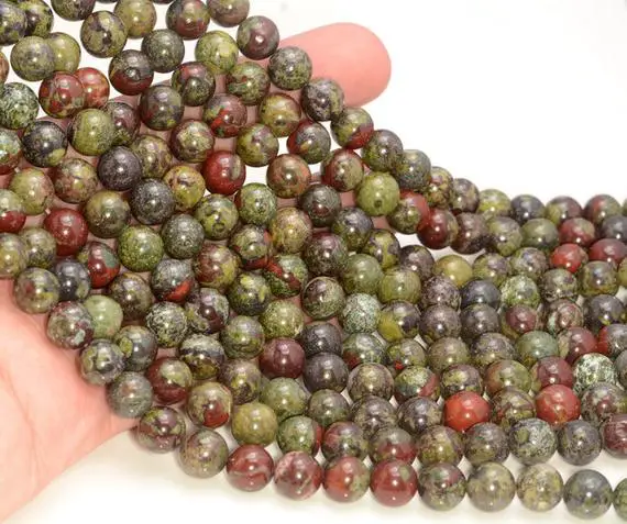 8mm Rainforest Jasper Gemstone Green Red Round Loose Beads 15.5 Inch Full Strand Bulk Lot 1,2,6,12 And 50 (90146641-157)