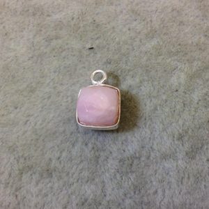 Shop Rhodochrosite Faceted Beads! Rhodochrosite Bezel | Silver Finish Faceted Cube Square Shape Plated Copper Charm Drop – Measures 7mm x 8mm – Natural Gemstone | Natural genuine faceted Rhodochrosite beads for beading and jewelry making.  #jewelry #beads #beadedjewelry #diyjewelry #jewelrymaking #beadstore #beading #affiliate #ad