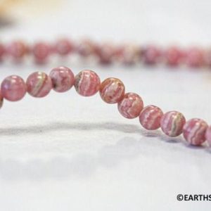 Shop Rhodochrosite Beads! S/ Rhodochrosite 4mm Smooth Round beads 15.5" strand Origin Argentina Natural gemstone beads for jewelry making Grade A-/A/A+ | Natural genuine beads Rhodochrosite beads for beading and jewelry making.  #jewelry #beads #beadedjewelry #diyjewelry #jewelrymaking #beadstore #beading #affiliate #ad