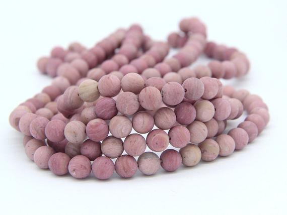 Matte Rhodonite Beads 4mm 6mm 8mm 10mm Pink Rhodonite Beads Natural Pink Gemstone Rhodonite Mala Beads Pink Semi Precious Stones Pink Mala