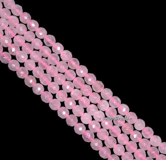 2mm Rose Quartz Gemstone Micro Faceted Round 2mm Loose Beads 15.5 Inch Full Strand (90181585-107-2g)