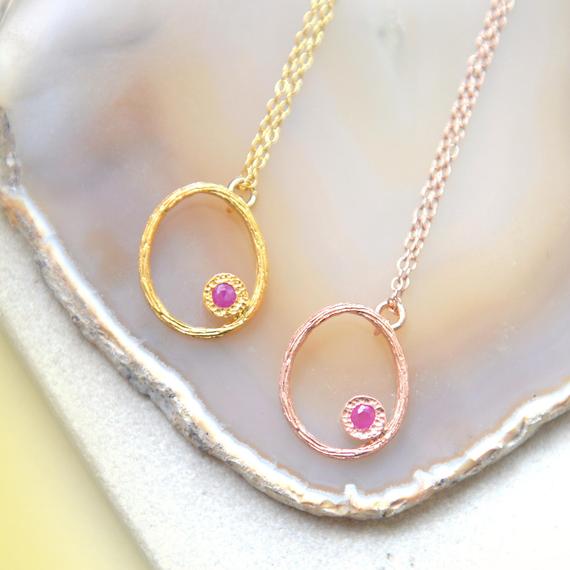 Ruby Necklace Gold July Birthstone Necklace For Mom Ruby Pendant Dainty Gemstone Necklace Dainty Ruby Necklace Valentines Day Gifts