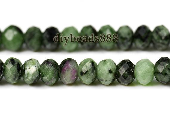 Ruby Zoisite,15 Inch Full Strand Grade A Natural Ruby Zoisite Faceted Rondelle Beads,abacus Beads,multicolor 3x5mm,4x6mm,5x7mm For Choice
