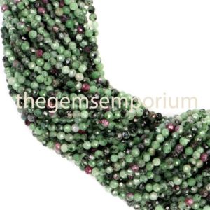 Shop Ruby Zoisite Faceted Beads! Ruby Zoisite Faceted Round Beads, Ruby Zoisite Round Beads, Ruby Zoisite Machine Cut Beads, Rubu Zoisite Diamond Cut Faceted Beads | Natural genuine faceted Ruby Zoisite beads for beading and jewelry making.  #jewelry #beads #beadedjewelry #diyjewelry #jewelrymaking #beadstore #beading #affiliate #ad