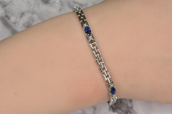 Sapphire And Diamond Bracelet In 14kt Gold | Fine Jewelry | Free Shipping
