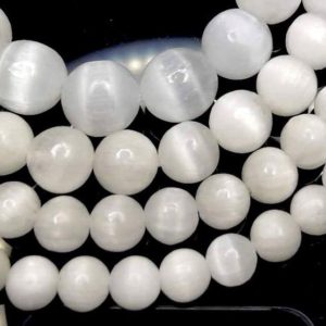 Shop Selenite Beads! Genuine Selenite Gemstone Grade AA Round 6mm 7mm 8mm 9mm 10mm Loose Beads 7.5 inch Half Strand (A276) | Natural genuine round Selenite beads for beading and jewelry making.  #jewelry #beads #beadedjewelry #diyjewelry #jewelrymaking #beadstore #beading #affiliate #ad