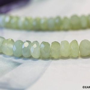 Shop Serpentine Beads! S-M/ New Jade 4mm/ 6mm/ 8mm Faceted Rondelle Beads 15.5" strand Natural light green serpentine beads For jewelry making | Natural genuine beads Serpentine beads for beading and jewelry making.  #jewelry #beads #beadedjewelry #diyjewelry #jewelrymaking #beadstore #beading #affiliate #ad