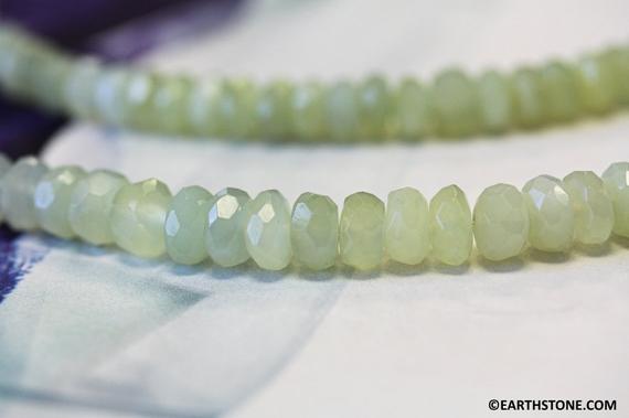 S-m/ New Jade 4mm/ 6mm/ 8mm Faceted Rondelle Beads 15.5" Strand Natural Nephrite Jade Gemstone Beads For Jewelry Making