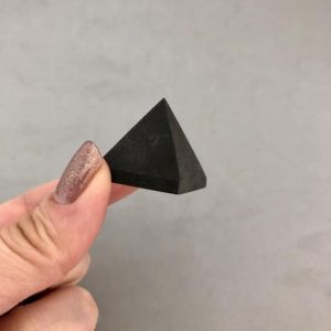 Shop Shungite Shapes! Small 1" Unpolished Shungite Pyramid For Crystal Grids, Manifestation, Crystal Healing, EMF Protection, Grounding, Positivity | Natural genuine stones & crystals in various shapes & sizes. Buy raw cut, tumbled, or polished gemstones for making jewelry or crystal healing energy vibration raising reiki stones. #crystals #gemstones #crystalhealing #crystalsandgemstones #energyhealing #affiliate #ad