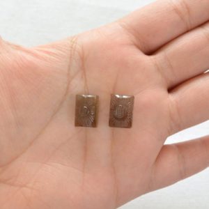 Shop Smoky Quartz Earrings! Smoky Quartz Earring Pairs, Carving Gemstone, Hand Carved Brown Color Loose Stone, 2 Pieces Matched Pairs Lot, 10x14mm Stone Size #AR9878 | Natural genuine Smoky Quartz earrings. Buy crystal jewelry, handmade handcrafted artisan jewelry for women.  Unique handmade gift ideas. #jewelry #beadedearrings #beadedjewelry #gift #shopping #handmadejewelry #fashion #style #product #earrings #affiliate #ad