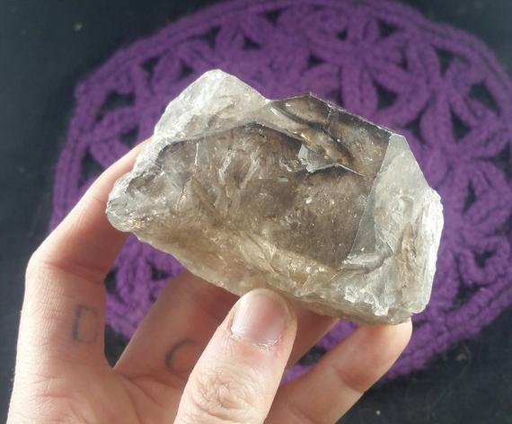Elestial Smoky Quartz Crystal Raw Stones Terminated Crystals Natural Rare Unique Smokey Brazil Rough Etched