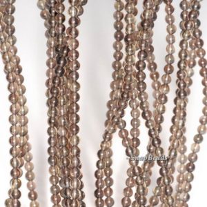 Shop Smoky Quartz Round Beads! 3MM Champagne Smoky Quartz Gemstone Round 3MM Loose Beads 16 inch Full Strand (90113949-107 – 3mm B) | Natural genuine round Smoky Quartz beads for beading and jewelry making.  #jewelry #beads #beadedjewelry #diyjewelry #jewelrymaking #beadstore #beading #affiliate #ad