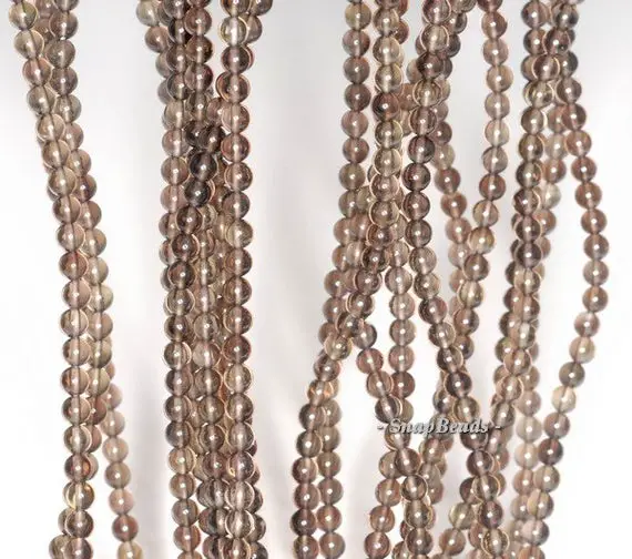 3mm Champagne Smoky Quartz Gemstone Round 3mm Loose Beads 16 Inch Full Strand (90113949-107 - 3mm B)