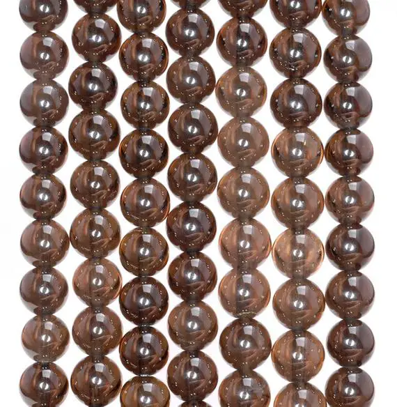 4mm Natural Clear Dark Smoky Quartz Gemstone Grade Aaa Round Loose Beads 15.5 Inch Full Strand (80003796-b94)