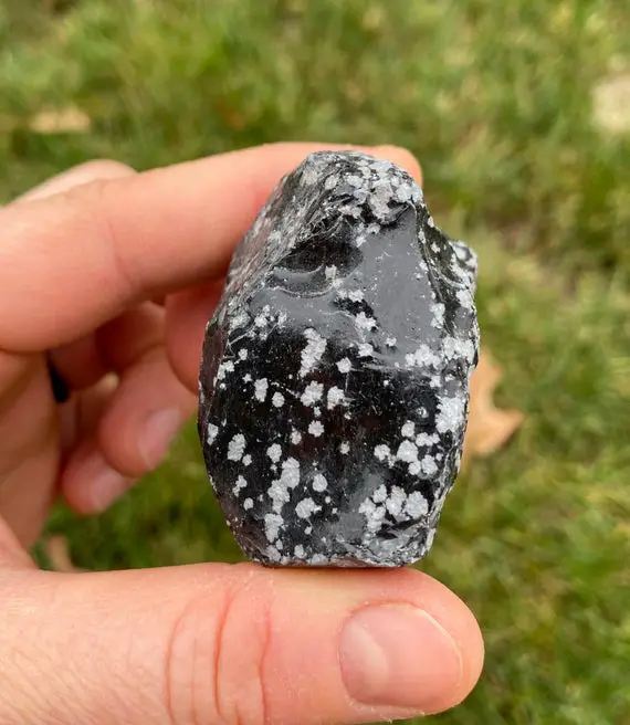 Raw Snowflake Obsidian Crystal (1"-3") - Rough Snowflake Obsidian Stone - Healing Crystals & Stones - Snowflake Obsidian Raw - Black Crystal