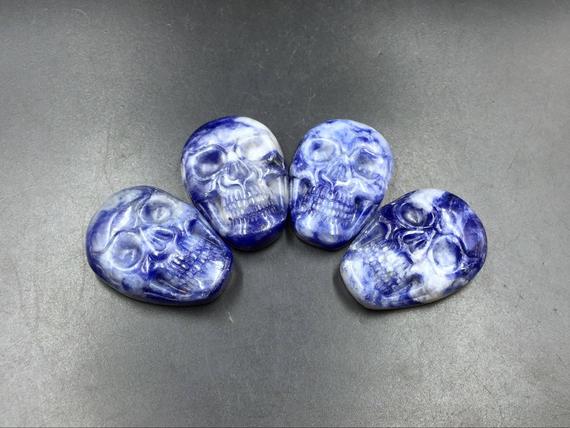 Sodalite Skull Cabochon Natural Blue Sodalite Gemtone Skull Carved Cabochon 25x35mm Crystal Skull Jewelry Cabochon Supplies Gc
