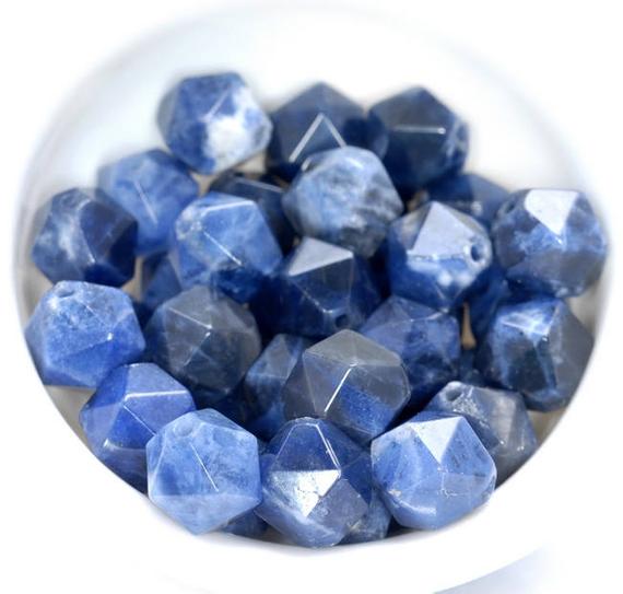 10mm Blue Sodalite Beads Star Cut Faceted Grade Aaa Genuine Natural Gemstone Loose Beads 14.5" Lot 1,3,5,10 And 50 (80005160-m17)