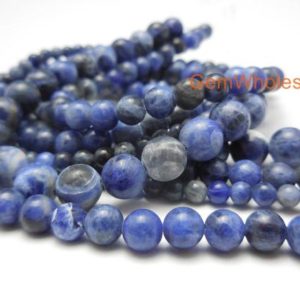 15.5" 4mm/6mm/8mm High quality natural sodalite stone round beads ,dark blue gemstone,semi precious stone,jewelry wholesaler from CHina | Natural genuine beads Array beads for beading and jewelry making.  #jewelry #beads #beadedjewelry #diyjewelry #jewelrymaking #beadstore #beading #affiliate #ad