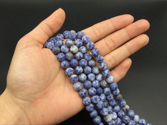 Matte Sodalite Beads Round Blue Sodalite Beads Natural Blue Gemstone Beads 6/8/10mm Beading Supplies Jewelry Making 15.5" Strand
