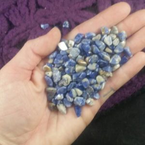 Shop Tumbled Sodalite Crystals & Pocket Stones! 50g Blue Sodalite Tumbled Chips Stones Polished Crystals small tiny chips pebbles bulk gridding parcel wholesale xs roller ball vial | Natural genuine stones & crystals in various shapes & sizes. Buy raw cut, tumbled, or polished gemstones for making jewelry or crystal healing energy vibration raising reiki stones. #crystals #gemstones #crystalhealing #crystalsandgemstones #energyhealing #affiliate #ad