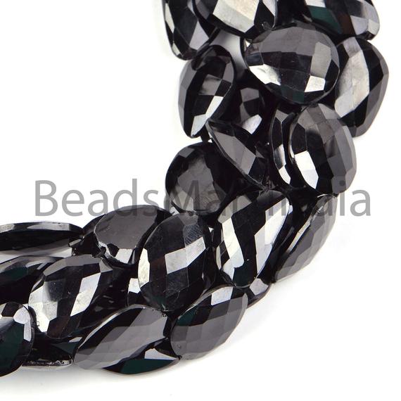 Natural Black Spinel Faceted Flat Nugget Beads, Spinel Faceted Beads, Natural Black Spinel Beads, Black Spinel Nugget Shape Beads
