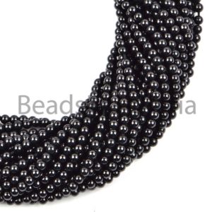 Shop Spinel Round Beads! Black Spinel Plain Round Natural Beads, Black Spinel Plain Beads, Black Spinel Smooth Beads, Spinel Round Natural Beads, Black Spinel Beads | Natural genuine round Spinel beads for beading and jewelry making.  #jewelry #beads #beadedjewelry #diyjewelry #jewelrymaking #beadstore #beading #affiliate #ad