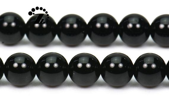 Black Spinel Smooth Round Beads,spinel,natural,gemstone,diy Beads,jewelry Making,grade A,6mm,15" Full Strand