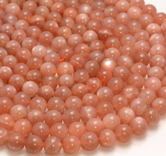 8mm Orange Sunstone Gemstone Grade Aa Round 8mm Loose Beads 15.5 Inch Full Strand Lot 1,2,6,12 And 50 (90188694-91)