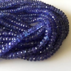 Shop Tanzanite Faceted Beads! 3.5mm To 4.5mm Natural Tanzanite Faceted Rondelle Beads, Rare Color Quality Tanzanite Beads, 16 Inch Strand, GDS810 | Natural genuine faceted Tanzanite beads for beading and jewelry making.  #jewelry #beads #beadedjewelry #diyjewelry #jewelrymaking #beadstore #beading #affiliate #ad