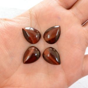 Shop Tiger Eye Cabochons! Red Tiger Eye Small Cabochons, Teardrop Shape 4 Pieces Lot, Smooth Polished Tiger Eye, Gemstone For Jewelry Making, 13x18mm #AR9921 | Natural genuine stones & crystals in various shapes & sizes. Buy raw cut, tumbled, or polished gemstones for making jewelry or crystal healing energy vibration raising reiki stones. #crystals #gemstones #crystalhealing #crystalsandgemstones #energyhealing #affiliate #ad
