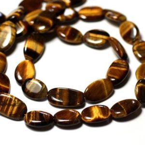 Shop Tiger Eye Bead Shapes! 10pc – Perles de Pierre – Oeil de Tigre Olives Ovales 10-15mm – 8741140011793 | Natural genuine other-shape Tiger Eye beads for beading and jewelry making.  #jewelry #beads #beadedjewelry #diyjewelry #jewelrymaking #beadstore #beading #affiliate #ad
