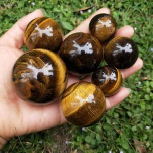 AAA Tiger's Eye Sphere in Various Sizes | Natural genuine stones & crystals in various shapes & sizes. Buy raw cut, tumbled, or polished gemstones for making jewelry or crystal healing energy vibration raising reiki stones. #crystals #gemstones #crystalhealing #crystalsandgemstones #energyhealing #affiliate #ad
