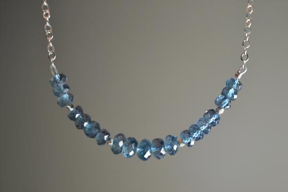 London Blue Topaz Necklace In Sterling Silver // December Birthstone // 4th Anniversary //