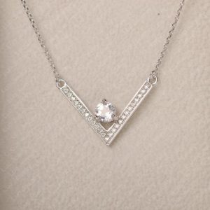 Shop Topaz Pendants! Natural white topaz pendant necklaces, round cut gemstone, sterling silver, engagement necklaces | Natural genuine Topaz pendants. Buy handcrafted artisan wedding jewelry.  Unique handmade bridal jewelry gift ideas. #jewelry #beadedpendants #gift #crystaljewelry #shopping #handmadejewelry #wedding #bridal #pendants #affiliate #ad