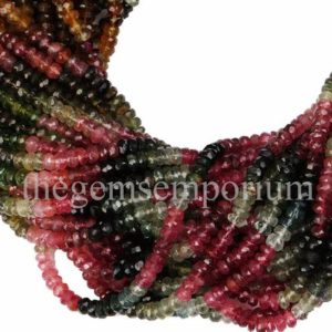 Shop Tourmaline Faceted Beads! Multi Tourmaline Beads, 4.50-4.75mmTourmaline Beads, Multi Tourmaline Rondelle , Multi Tourmaline Faceted Rondelle, Multi Tourmaline | Natural genuine faceted Tourmaline beads for beading and jewelry making.  #jewelry #beads #beadedjewelry #diyjewelry #jewelrymaking #beadstore #beading #affiliate #ad