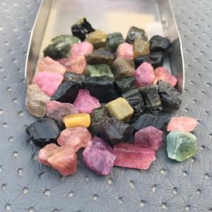 Natural Multi Raw Tourmaline Crystal Lot C46 Untreated in mix colors Natural Wholesale Stones 100gr Raw Rough Parcel