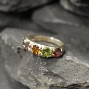Shop Tourmaline Rings! Wide Tourmaline Band, Natural Tourmaline, Gemstone Ring, October Birthstone, Statement Band, Sturdy Band, Stackable Ring, Solid Silver Ring | Natural genuine Tourmaline rings, simple unique handcrafted gemstone rings. #rings #jewelry #shopping #gift #handmade #fashion #style #affiliate #ad