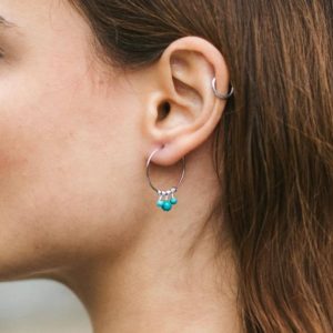 Turquoise hoop earrings. Boho earrings. Turquoise earrings. Small hoop earrings. Silver hoop earrings. Drop earrings. Statement earrings. | Natural genuine Gemstone earrings. Buy crystal jewelry, handmade handcrafted artisan jewelry for women.  Unique handmade gift ideas. #jewelry #beadedearrings #beadedjewelry #gift #shopping #handmadejewelry #fashion #style #product #earrings #affiliate #ad
