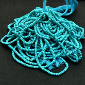 Genuine Turquoise 3mm to 5mm Rondelle Faceted Beads| 13"inch Strand | Natural Arizona Turquoise Semi Precious Gemstone Beads | AAA Quality | | Natural genuine faceted Turquoise beads for beading and jewelry making.  #jewelry #beads #beadedjewelry #diyjewelry #jewelrymaking #beadstore #beading #affiliate #ad
