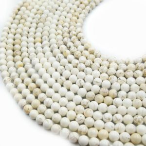 White Buffalo Turquoise Beads | Natural Gemstone Beads | Smooth Matte Faceted | 4mm 6mm 8mm 10mm 12mm Available | Natural genuine faceted Turquoise beads for beading and jewelry making.  #jewelry #beads #beadedjewelry #diyjewelry #jewelrymaking #beadstore #beading #affiliate #ad