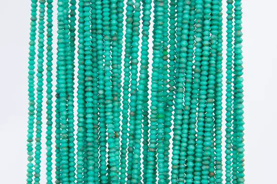 Peacock Green Turquoise Loose Beads Rondelle Shape 1x1mm