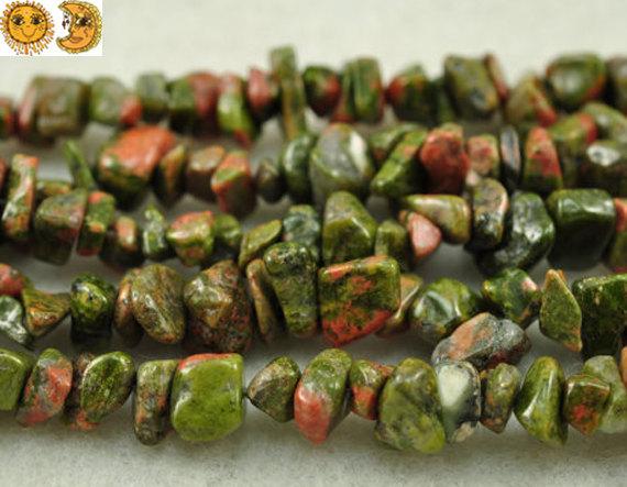 35 Inch Strand Of Unakite Chip Beads,nugget Beads,irregular Beads,5-10mm