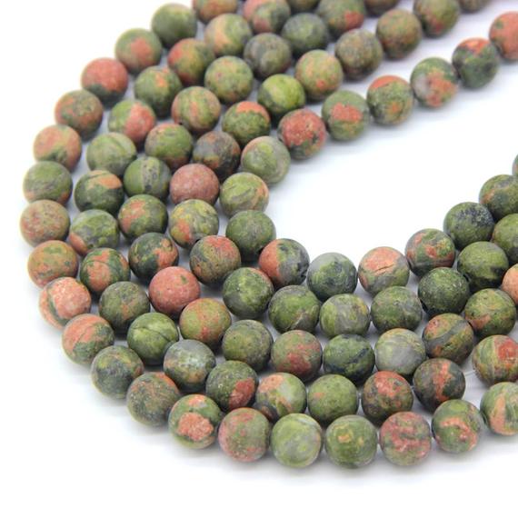 Matte Unakite Beads 6mm 8mm 10mm Natural Green Red Unakite Jasper Mala Beads Unakite Gemstone Beads Green And Red Gemstone Two Tone Stones