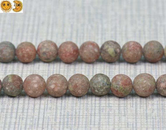 15 Inch Full Strand Chinese Unakite Matte Round Beads,,frosted Beads,6mm 8mm 10mm 12mm 14mm For Choice