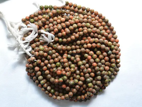 Natural Unakite Plain Round Beads,  Plain Balls, Nurturing Energy Stone, Loose Beads Strands, Unakite Round Beads 8mm 13" Strand #gnp0782