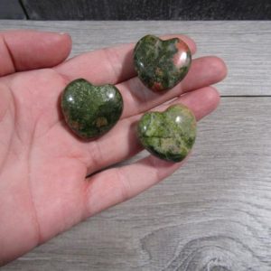 Shop Unakite Stones & Crystals! Unakite Puffy 27 mm Heart Shaped Stone K292 | Natural genuine stones & crystals in various shapes & sizes. Buy raw cut, tumbled, or polished gemstones for making jewelry or crystal healing energy vibration raising reiki stones. #crystals #gemstones #crystalhealing #crystalsandgemstones #energyhealing #affiliate #ad