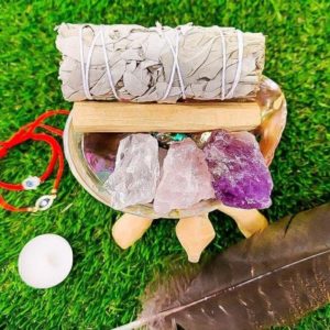 Shop Crystal Healing! White Sage Smudge Kit, Blue Sage, Cedar, Lavender, Palo Santo, Abalone Shell, Amethyst, for Cleansing, Energy Clearing, Spiritual Cleansing | Shop jewelry making and beading supplies, tools & findings for DIY jewelry making and crafts. #jewelrymaking #diyjewelry #jewelrycrafts #jewelrysupplies #beading #affiliate #ad